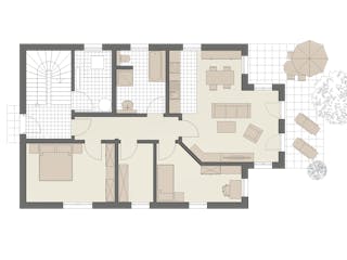 Massivhaus Haus Stralsund (3 WE) von ROTH MASSIVHAUS Schlüsselfertig ab 798600€, Satteldach-Klassiker Grundriss 1