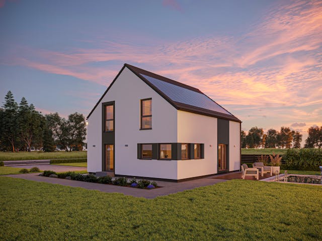 Fertighaus White&Black 150 von WHITE&BLACK Fertighäuser Ausbauhaus ab 178416€, Stadtvilla Außenansicht 1