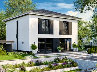 Massivhaus Stadtvilla 240 von BRALE Bau, Stadtvilla Außenansicht 3