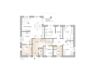 Massivhaus WINKELBUNGALOW 220 von Kähler Massivhaus Schlüsselfertig ab 484620€, Bungalow Grundriss 1