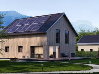 Fertighaus Bestseller Family 160 von BoHolz Haus Schlüsselfertig ab 441288€, Satteldach-Klassiker Außenansicht 1