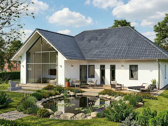 Massivhaus Thiessow von TIMOWA Massivhäuser Schlüsselfertig ab 368900€, Bungalow Außenansicht 1