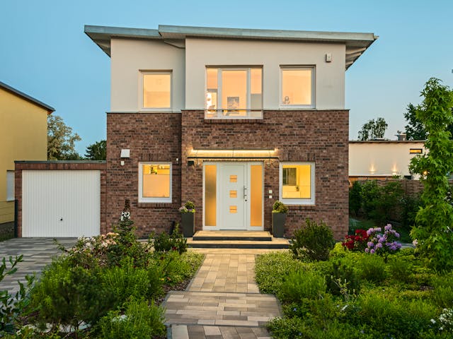 Massivhaus Haus Pultus von ROTH MASSIVHAUS Schlüsselfertig ab 365000€, Pultdachhaus Außenansicht 1