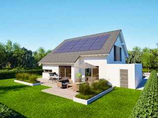 Massivhaus Entwurf NB155 von FAVORIT Massivhaus, Satteldach-Klassiker Außenansicht 8