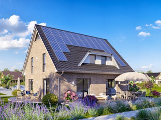 Massivhaus Jubilé-Haus 160 von GfG-Architektenhäuser Schlüsselfertig ab 299900€, Satteldach-Klassiker Außenansicht 6
