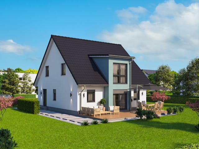 Massivhaus Haus Bremen (2 WE) von ROTH MASSIVHAUS Schlüsselfertig ab 398600€, Satteldach-Klassiker Außenansicht 1