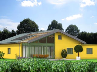 Fertighaus Planungsbeispiel 145H10 von Bio-Solar-Haus Schlüsselfertig ab 385978€, Bungalow Außenansicht 1