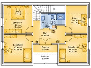 Fertighaus Planungsbeispiel 158H15 von Bio-Solar-Haus Schlüsselfertig ab 391699€, Satteldach-Klassiker Grundriss 2