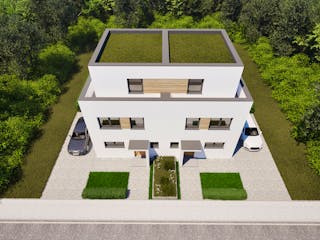 Massivhaus Entwurf FI166 von FAVORIT Massivhaus, Cubushaus Außenansicht 19