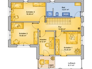 Fertighaus Planungsbeispiel 170H20 von Bio-Solar-Haus Schlüsselfertig ab 415133€, Satteldach-Klassiker Grundriss 2