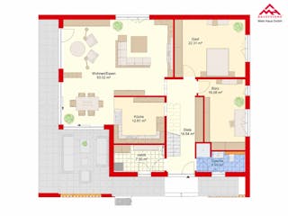 Massivhaus Modern Living 270 von Mein Haus Bausysteme, Cubushaus Grundriss 1