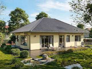 Massivhaus Sellin 104 von TIMOWA Massivhäuser Schlüsselfertig ab 261900€, Bungalow Außenansicht 1