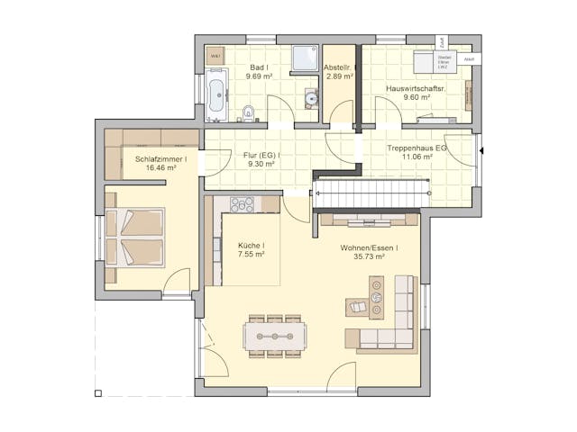 Fertighaus Junto 222 von Fingerhut Haus Schlüsselfertig ab 631325€, Cubushaus Grundriss 1
