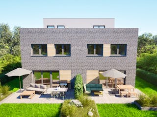 Massivhaus Entwurf FI166 von FAVORIT Massivhaus, Cubushaus Außenansicht 3