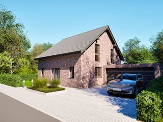 Massivhaus Entwurf NB142 von FAVORIT Massivhaus, Satteldach-Klassiker Außenansicht 9