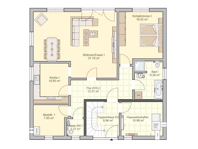 Fertighaus Junto 225 von Fingerhut Haus Schlüsselfertig ab 630684€, Satteldach-Klassiker Grundriss 1