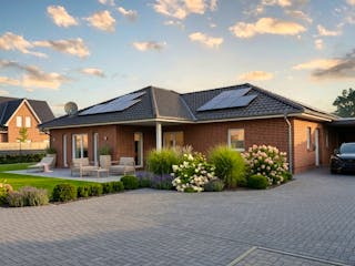 Massivhaus Bungalow 115 von AMR-Wohnbau Schlüsselfertig ab 303000€, Bungalow Außenansicht 1
