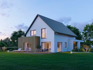 Fertighaus ELK Now 156 - Satteldacg von ELK Fertighaus, Stadtvilla Außenansicht 3
