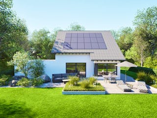 Massivhaus Entwurf NB142 von FAVORIT Massivhaus, Satteldach-Klassiker Außenansicht 17