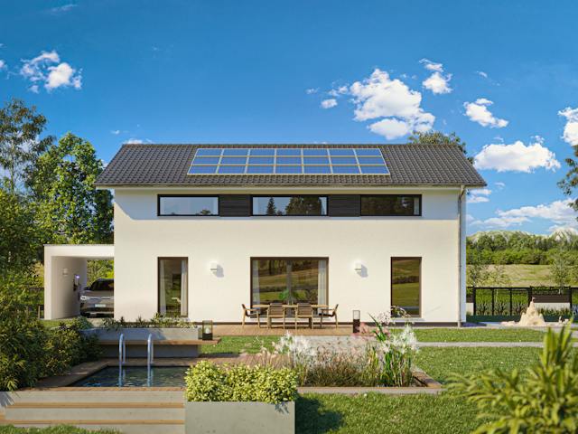 Fertighaus Einfamilienhaus 22-173-190 von BoHolz Haus Schlüsselfertig ab 487136€, Satteldach-Klassiker Außenansicht 1