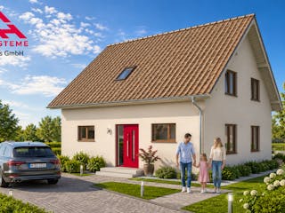 Massivhaus Trendhaus Familienglück 133 m² mit LIAPLAN  gebaut von Mein Haus Bausysteme, Satteldach-Klassiker Außenansicht 3