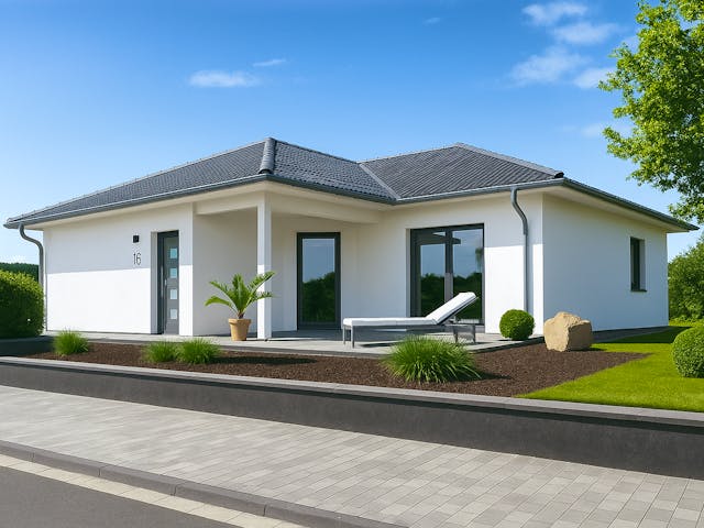 Fertighaus Mala von Fingerhut Haus Schlüsselfertig ab 368580€, Bungalow Außenansicht 1