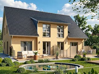 Massivhaus Dammhusen I von TIMOWA Massivhäuser Schlüsselfertig ab 563900€, Satteldach-Klassiker Außenansicht 1