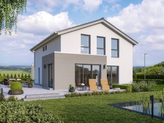 Fertighaus Einfamilienhaus 22-162-190 von BoHolz Haus Schlüsselfertig ab 492326€, Satteldach-Klassiker Außenansicht 1