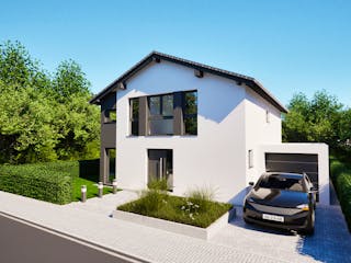 Massivhaus Entwurf SL157 von FAVORIT Massivhaus, Satteldach-Klassiker Außenansicht 9