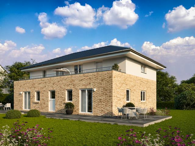 Massivhaus STADTVILLA 220 mit 3 Wohneinheiten von Kähler Massivhaus Schlüsselfertig ab 585670€, Stadtvilla Außenansicht 1