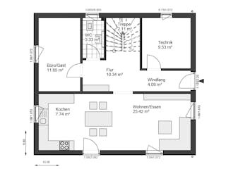 Fertighaus White&Black 150 von WHITE&BLACK Fertighäuser Schlüsselfertig ab 340606€, Stadtvilla Grundriss 1