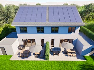 Massivhaus Entwurf FI110 von FAVORIT Massivhaus, Satteldach-Klassiker Außenansicht 3