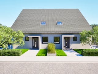Massivhaus Entwurf FI129 von FAVORIT Massivhaus, Satteldach-Klassiker Außenansicht 12