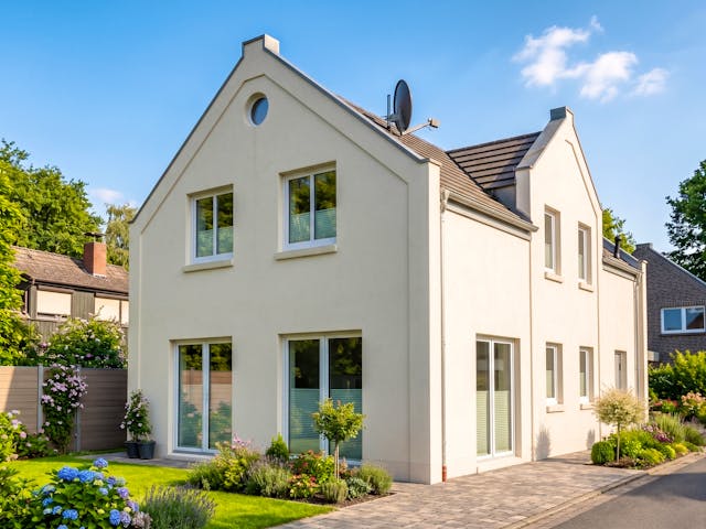 Massivhaus Hanseat 165 von AMR-Wohnbau Schlüsselfertig ab 343000€, Satteldach-Klassiker Außenansicht 1
