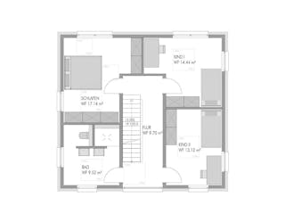 Massivhaus Einfamilienhaus Emma von Domo 1999 Immobilien Schlüsselfertig ab 335000€, Satteldach-Klassiker Grundriss 2