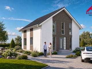 Massivhaus Trendhaus Junge Familie 135 und Keller mit LIAPLAN gebaut von Mein Haus Bausysteme, Außenansicht 10