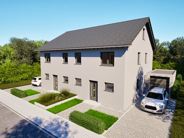 Massivhaus Entwurf FI 110 von FAVORIT Massivhaus, Satteldach-Klassiker Außenansicht 1