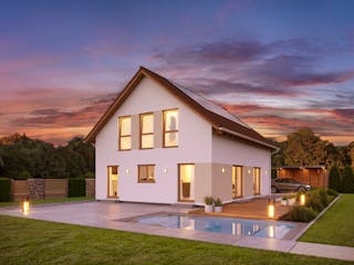 Fertighaus White&Black 160 von WHITE&BLACK Fertighäuser Schlüsselfertig ab 358126€, Satteldach-Klassiker Außenansicht 3