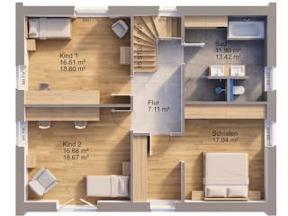 Massivhaus Hanseat 165 von AMR-Wohnbau Schlüsselfertig ab 343000€, Satteldach-Klassiker Grundriss 1