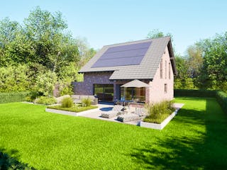 Massivhaus Entwurf NB142 von FAVORIT Massivhaus, Satteldach-Klassiker Außenansicht 11