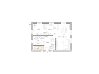 Massivhaus EINFAMILIENHAUS 135 von Kähler Massivhaus Schlüsselfertig ab 354560€, Satteldach-Klassiker Grundriss 1