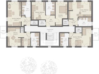 Massivhaus Haus Hoppegarten (11 WE) von ROTH MASSIVHAUS Schlüsselfertig ab 2189000€, Satteldach-Klassiker Grundriss 3
