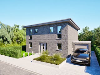 Massivhaus Entwurf CL143 von FAVORIT Massivhaus, Stadtvilla Außenansicht 5