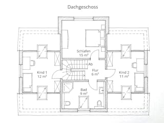 Massivhaus Eineinhalbgeschosser 120/130 von Ever Energy Home, Satteldach-Klassiker Grundriss 2