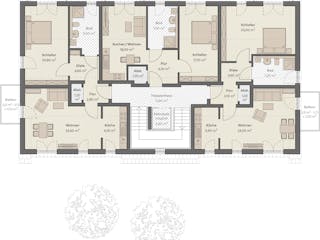 Massivhaus Haus Hoppegarten (11 WE) von ROTH MASSIVHAUS Schlüsselfertig ab 2189000€, Satteldach-Klassiker Grundriss 2