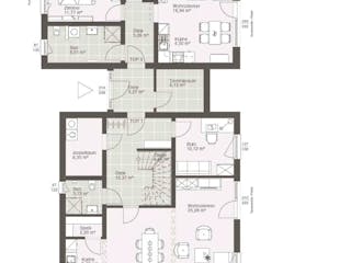 Fertighaus ELK Duo 221 von ELK, Stadtvilla Grundriss 1