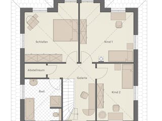 Massivhaus Stadtvilla Lugana von ROTH MASSIVHAUS Schlüsselfertig ab 379500€, Stadtvilla Grundriss 2