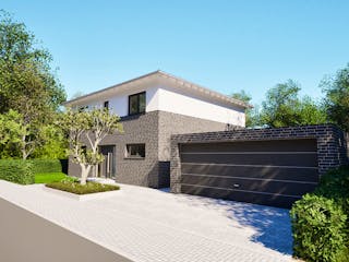 Massivhaus Entwurf CL148 von FAVORIT Massivhaus, Stadtvilla Außenansicht 8