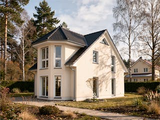 Massivhaus Turmhaus 152 von ROTH MASSIVHAUS Schlüsselfertig ab 379000€, Satteldach-Klassiker Außenansicht 2