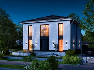 Massivhaus Stadtvilla 240 von BRALE Bau, Stadtvilla Außenansicht 4